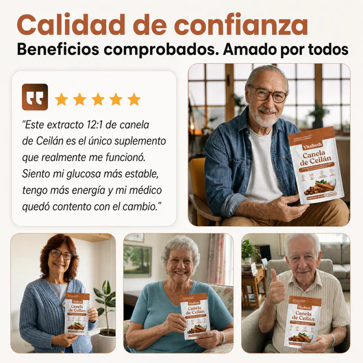 CanelaPura Vitalbeth™ Canela de Ceilán — Equilibrio Glucémico Avanzado 7200mg