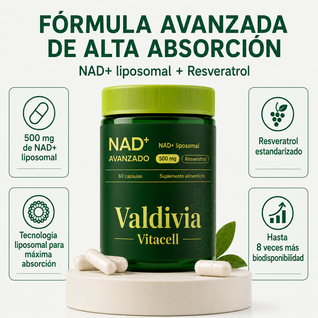 VitaCell NAD+ Advanced — Energía Celular y Vitalidad | 60 Cápsulas Liposomales 500mg
