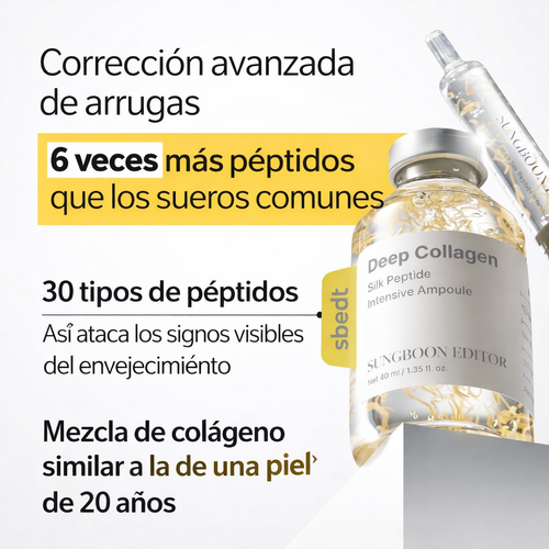 Deep Collagen® | Sérum  coreano con 30 péptidos de seda